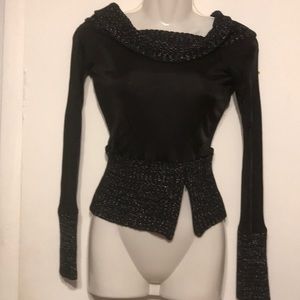 ABS Allen Schwartz Black Cowl Top Size Small